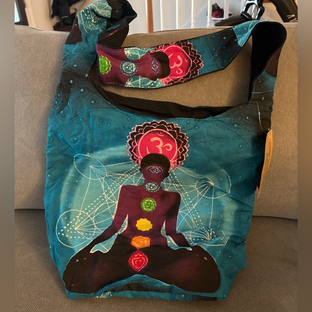 Vintage SHOP THERAPY 7 Chakra Shoulder Bag / Yoga Bag - Dead Stock